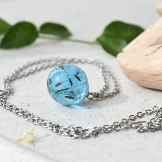 Magical resin necklace with seed