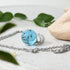 Dreamy aqua pendant with chain