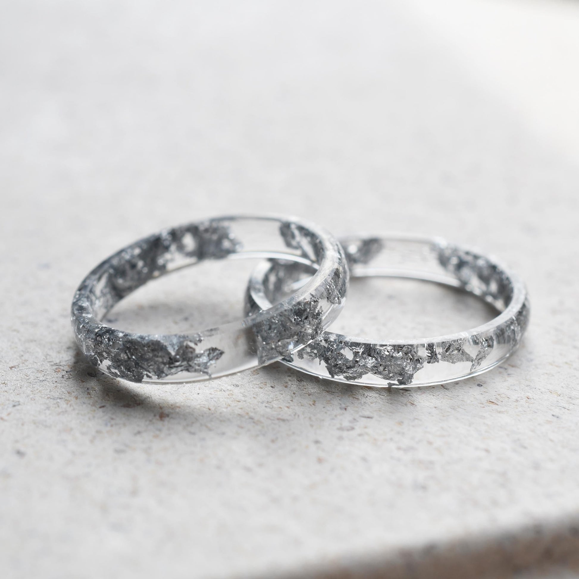 Minimalist clear resin ring everyday wear