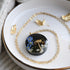 Midnight Grove Necklace with moss, mushroom, forget-me-nots, and alyssum — handmade resin pendant from Vienna