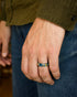 modern blue gold men’s statement ring handcrafted design