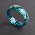 Ocean Signal faceted teal resin ring silver flakes