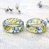 Symbolic forget-me-not moss resin ring gift