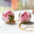Romantic rose pendant in gold setting