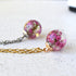 Close-up of Pink Glade Necklace showing pink heather petals in detail