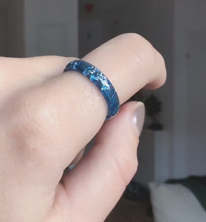 Midnight Silver Ring