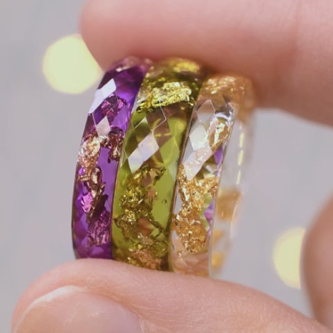 Sunset Stack – 3er-Set in Violett, Kristall & Gelb