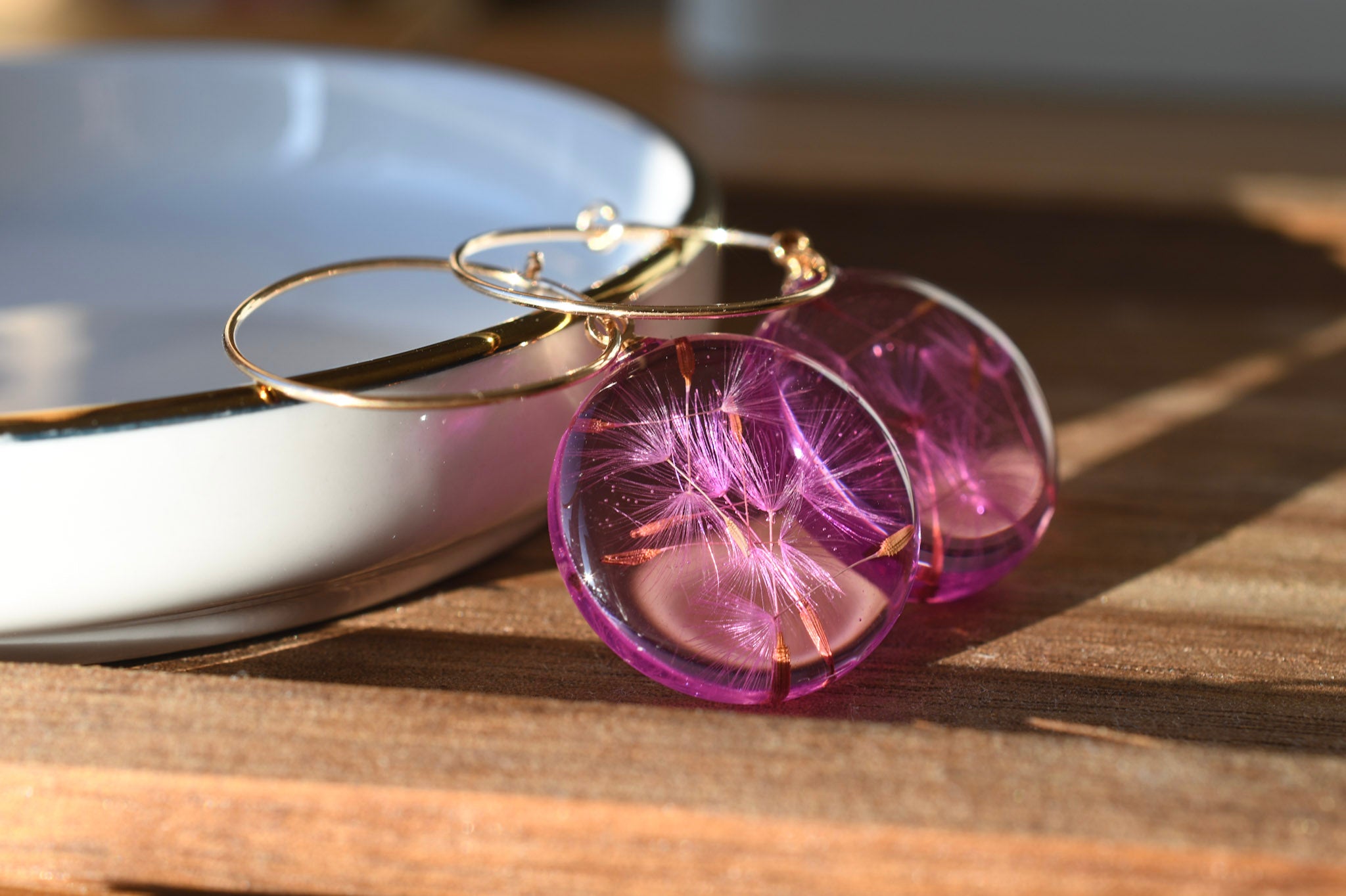 Handmade botanical resin earrings Vienna