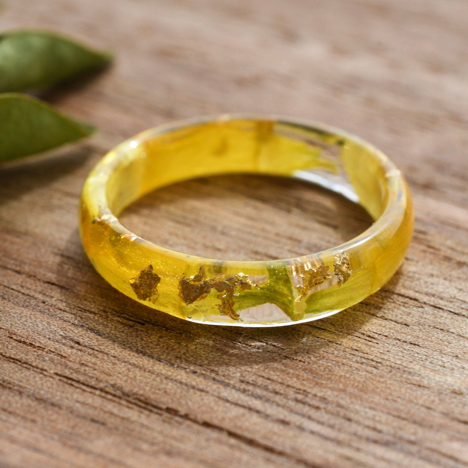 Handmade narcissus flower ring — December birth flower jewelry crafted in Vienna by Resity