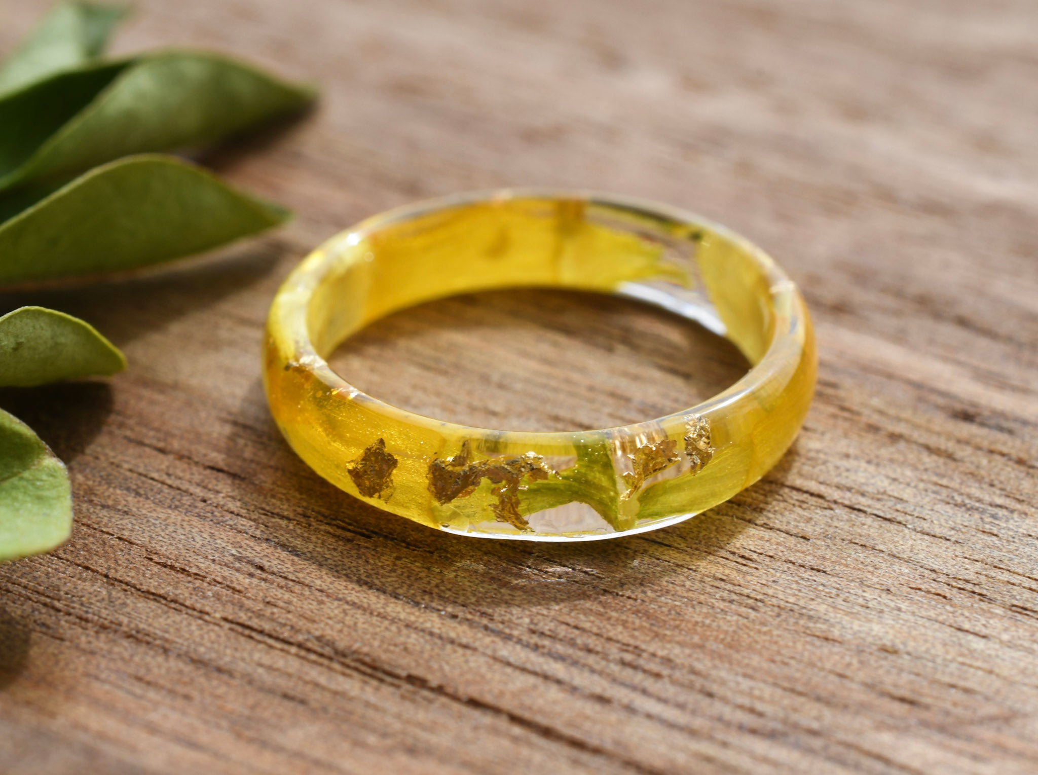 Handmade narcissus flower ring — December birth flower jewelry crafted in Vienna by Resity