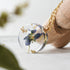 Handmade violet flower necklace — February birth flower jewelry crafted in Vienna by Resity