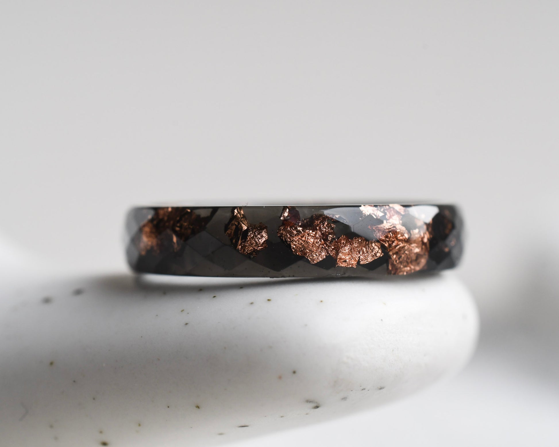4 mm faceted resin ring modern alternative to metal