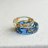 Handmade sapphire blue resin ring , wide unisex band
