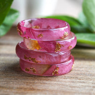 Handmade peony leaf ring — November birth flower jewelry crafted in Vienna by Resity
