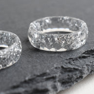 Silver Light – Faceted Clear Resin Ring