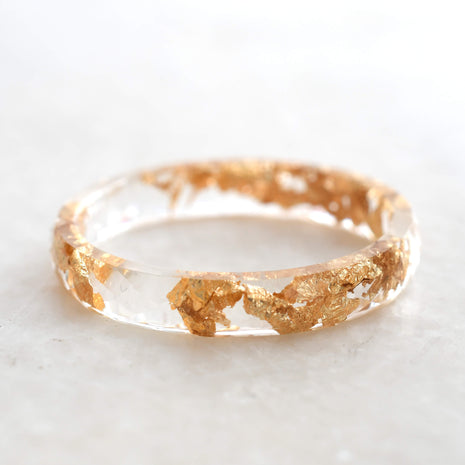 Transparent Gold Leaf Ring