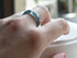 Silver flake blue resin ring alternative engagement band