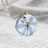 Minimalist spring flower necklace with pressed Siberian Squill and gold chain