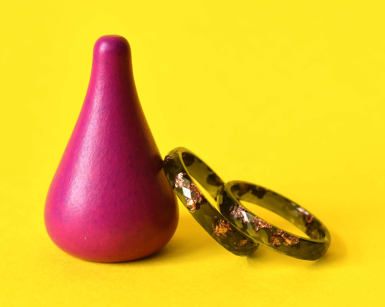 stacking black gold ring