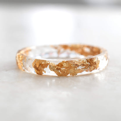 Transparent Gold Leaf Ring