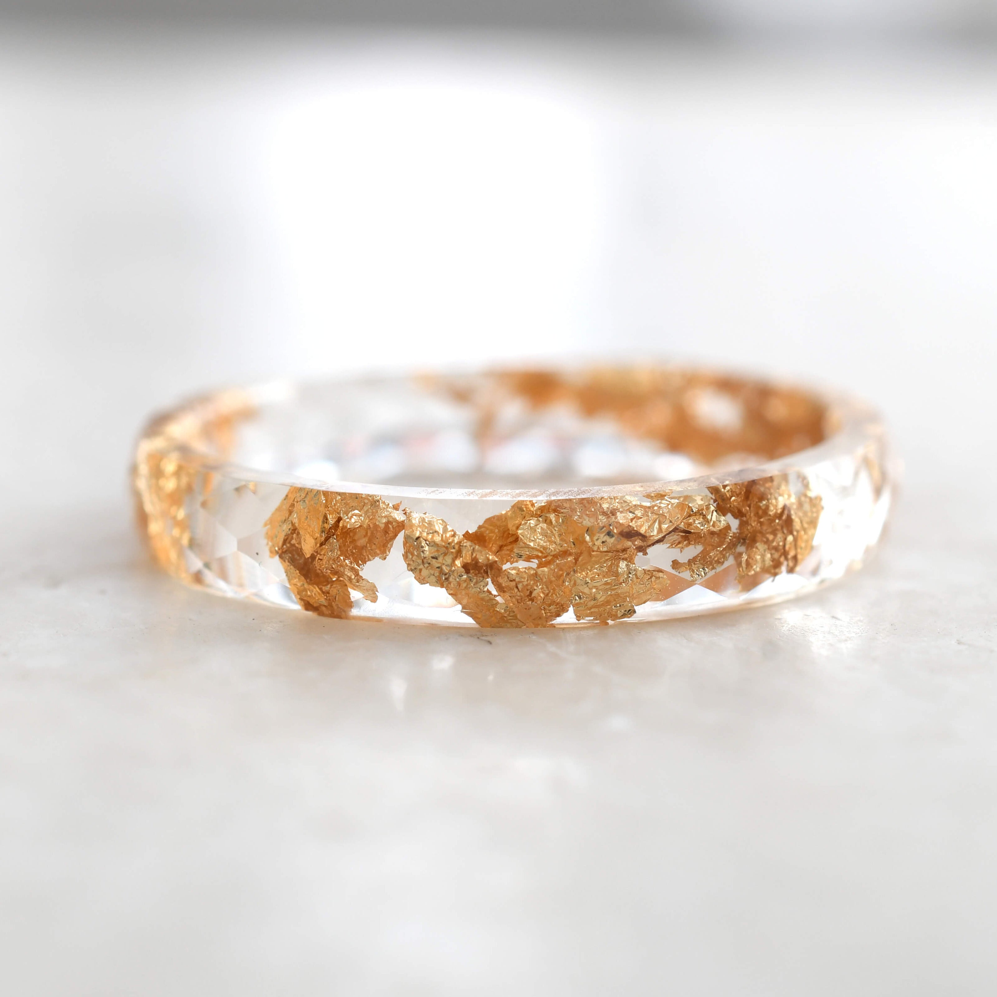 Transparent Gold Leaf Ring