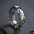 Handmade grey silver mens ring Urban Ash faceted resin close-up Vienna craftsmanship