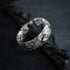 Vienna handmade clear resin ring with silver leaf modern mens jewelry design