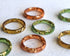 Amber gold leaf promise ring — minimalist unisex resin jewelry handmade in Austria