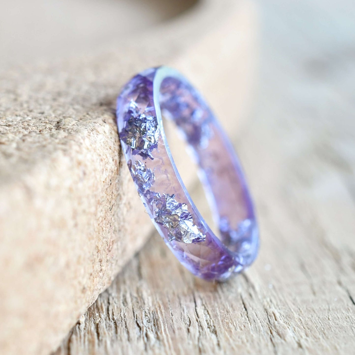 amethyst color resin ring