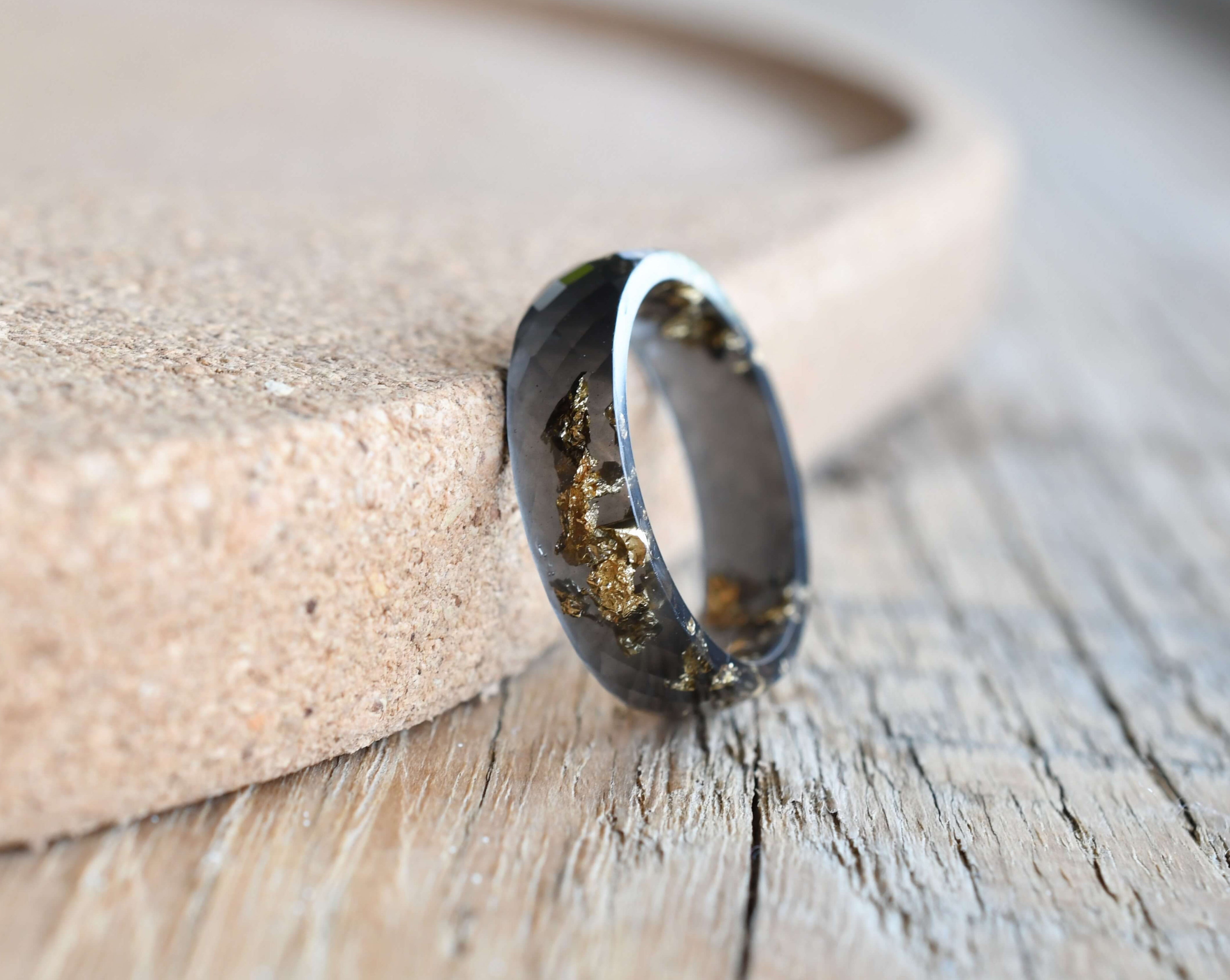 US Jewels Men's 14k or 10k Gold Black Genuine Onyx Solid Back Ring