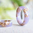 Dusty Rose Glow Ring — wide dusty rose resin band with gold leaf detail, handmade modern jewelry by Resity