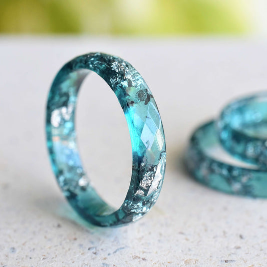 emerald blue skinny ring