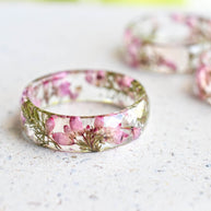 Heather Bloom faceted heather resin ring