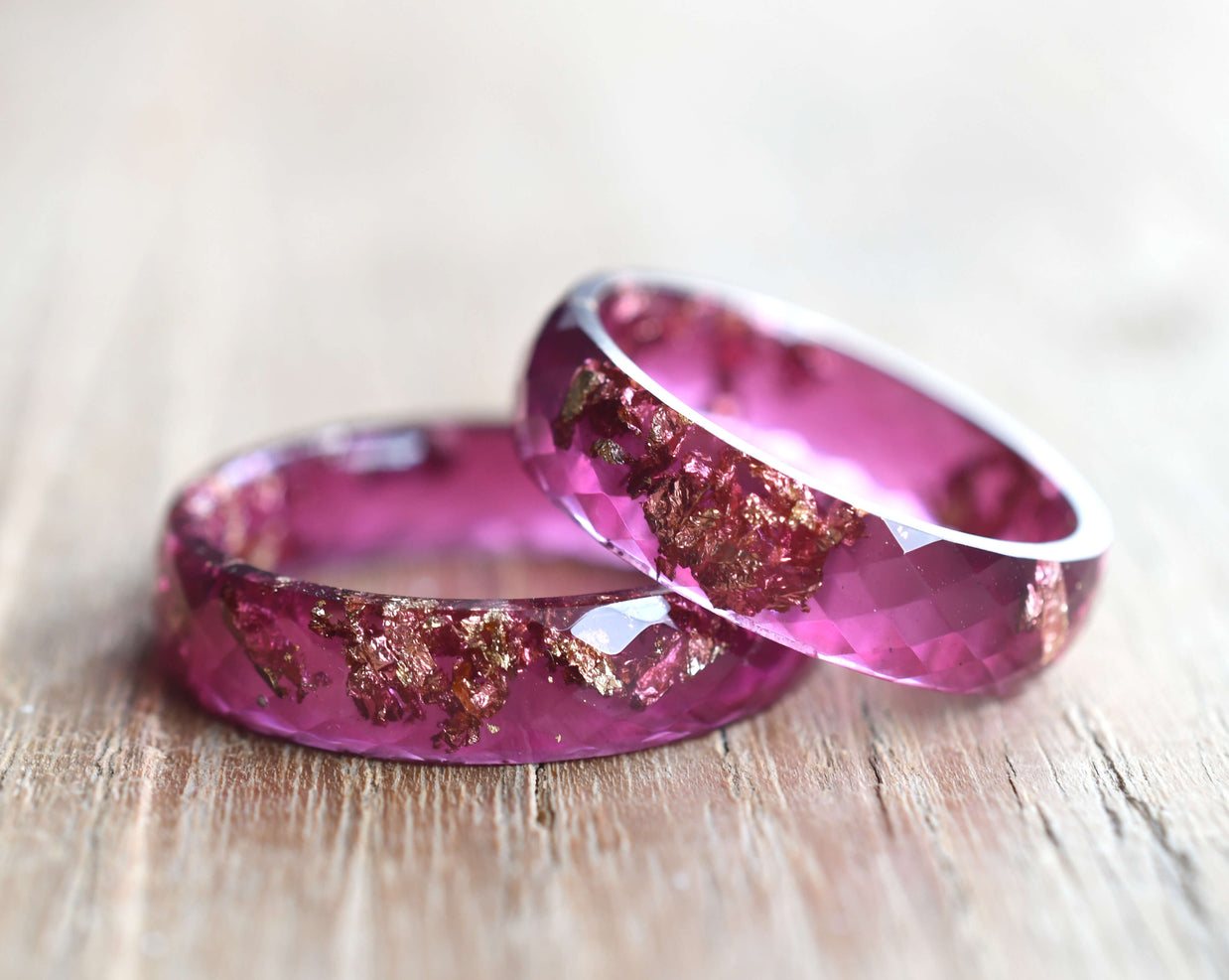 magenta color resin ring