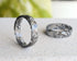 Side view showing the 6mm width and clean lines of the Charcoal Silver Leaf Ring