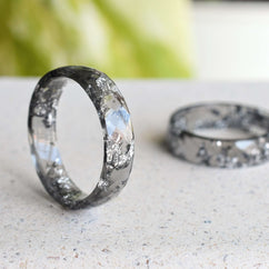 onyx silver resin bands