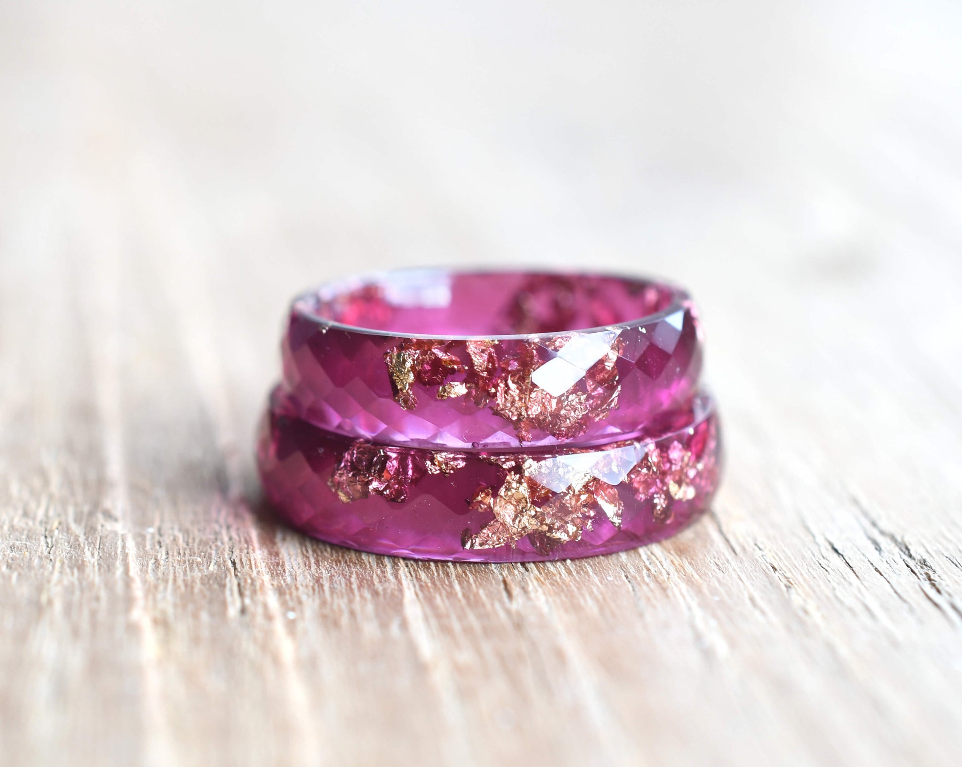 purple resin stacking rings