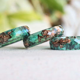 rose gold leaf epoxy band