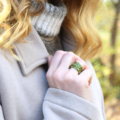 thin moss green ring