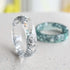 Transparent resin wedding band with silver leaf — unisex handmade minimalist jewelry from Vienna